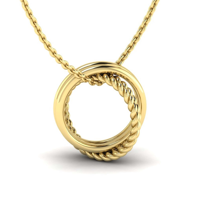 KLEORA CONTORTO Modern Electrum™ Rope & Polished Circle Pendant
