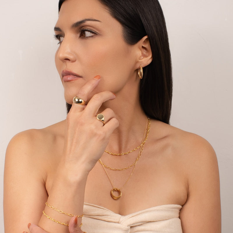 KLEORA CONTORTO Modern Electrum™ Rope & Polished Circle Pendant