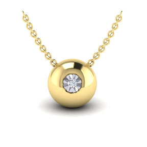 KLEORA AURORA Modern Electrum™ Miracle Plate Diamond Sphere Pendant