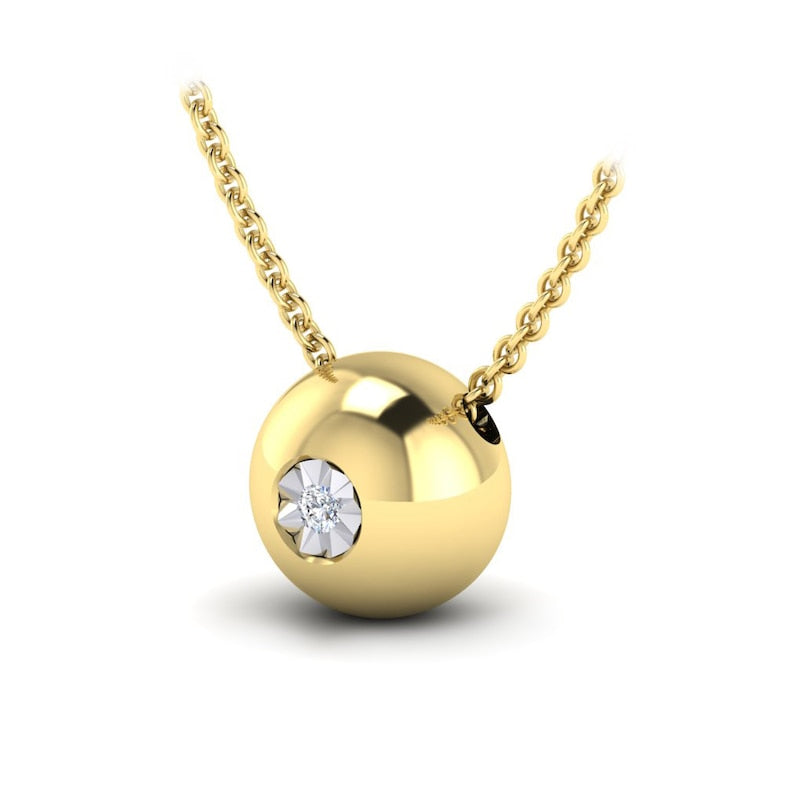 KLEORA AURORA Modern Electrum™ Miracle Plate Diamond Sphere Pendant