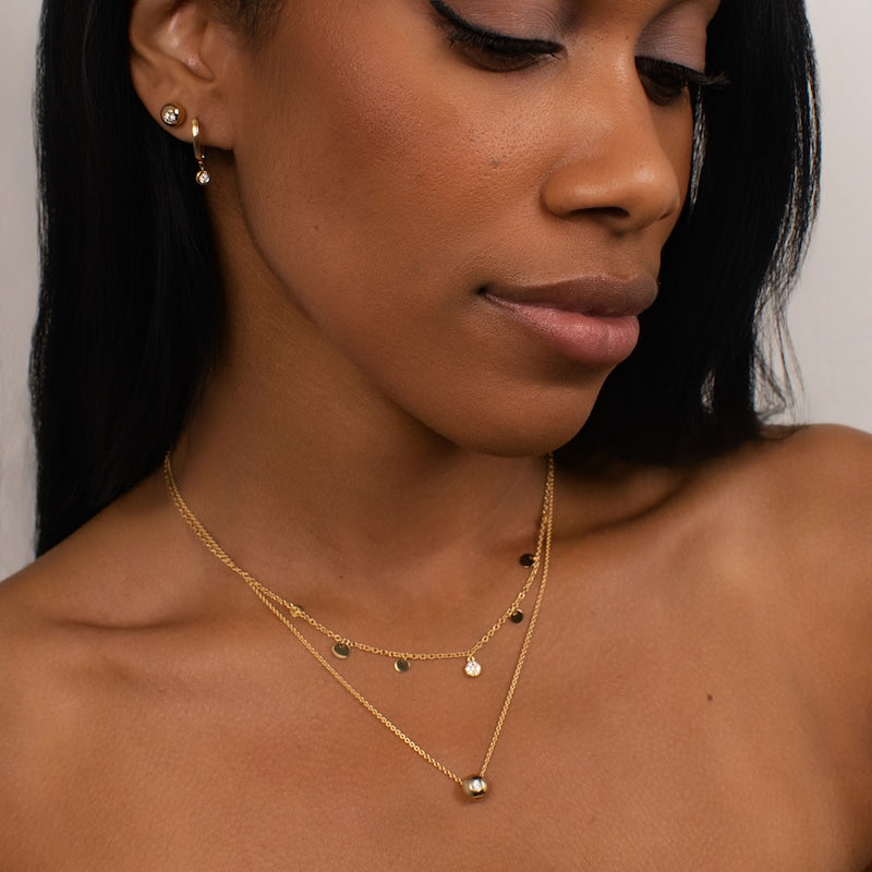 KLEORA AURORA Modern Electrum™ Miracle Plate Diamond Sphere Pendant