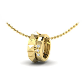 KLEORA PYRAMID Modern Electrum™ Diamond Pyramid Circle Pendant