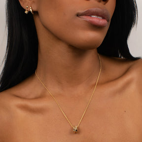 KLEORA PYRAMID Modern Electrum™ Diamond Pyramid Circle Pendant