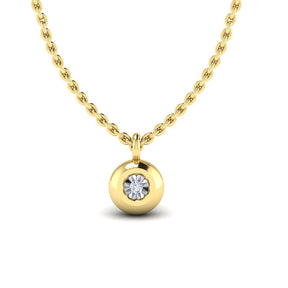 KLEORA AURORA Modern Electrum™ Miracle Plate Diamond Circle Pendant