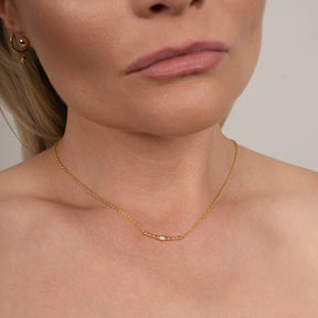 KLEORA AURORA Modern Electrum™ Diamond Horizontal Necklace