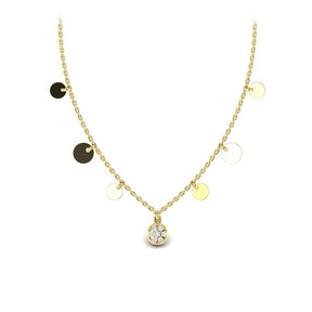 KLEORA AURORA Modern Electrum™ Diamond Disc Station Necklace