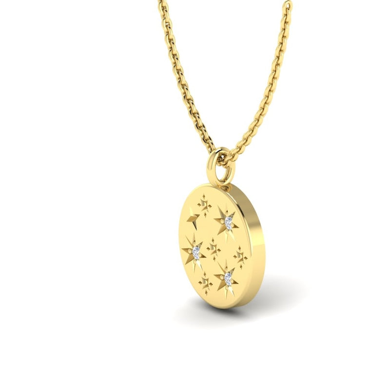 KLEORA AURORA Modern Electrum™ Diamond Star Burst Disc Pendant