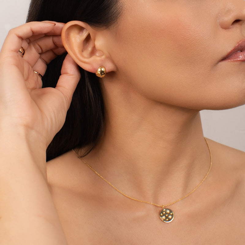 KLEORA AURORA Modern Electrum™ Diamond Star Burst Disc Pendant