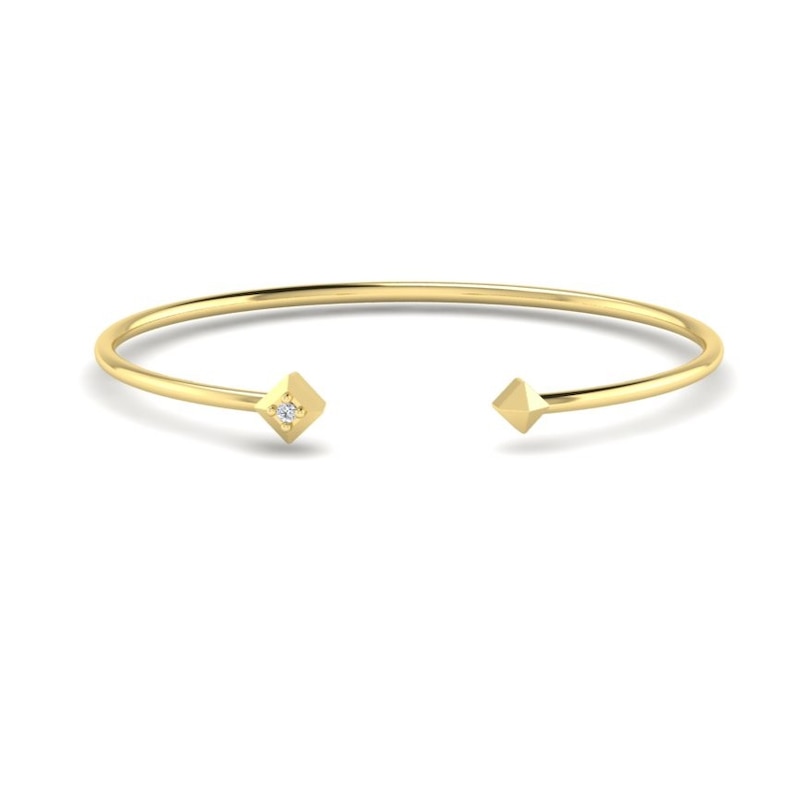 KLEORA PYRAMID Modern Electrum™ Diamond Pyramid Bangle
