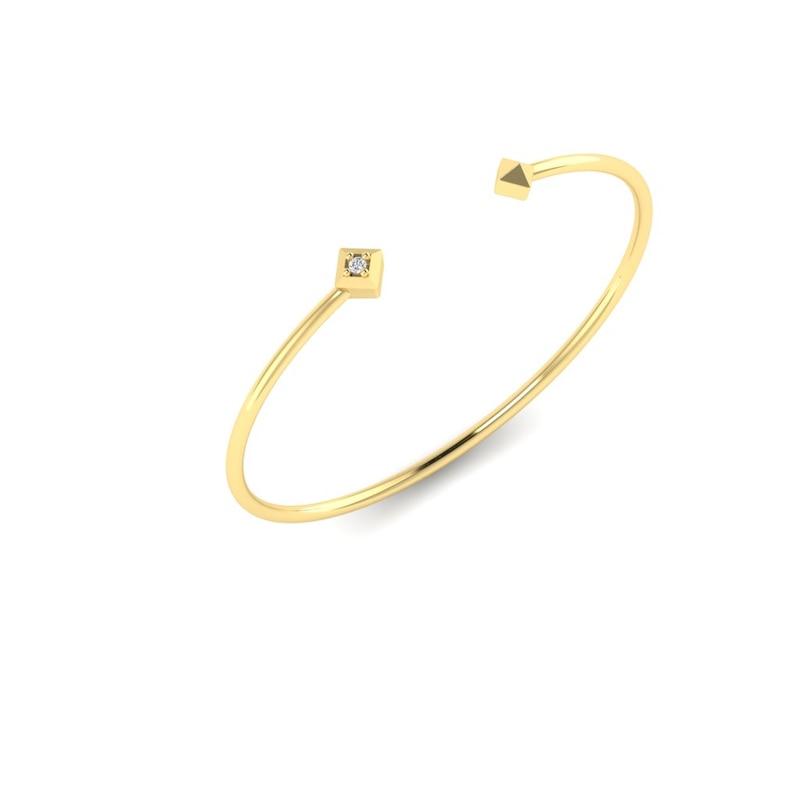 KLEORA PYRAMID Modern Electrum™ Diamond Pyramid Bangle