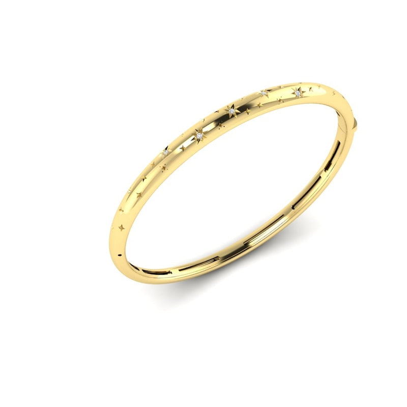 KLEORA AURORA Modern Electrum™ Diamond Star Burst Bangle