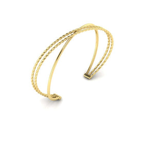 KLEORA CONTORTO Modern Electrum™ Rope & Polished Crossover Bangle