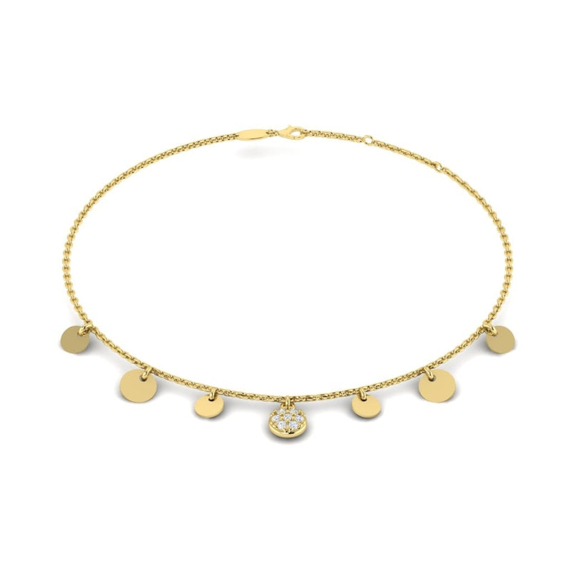 KLEORA AURORA Modern Electrum™ Diamond Disc Station Bracelet