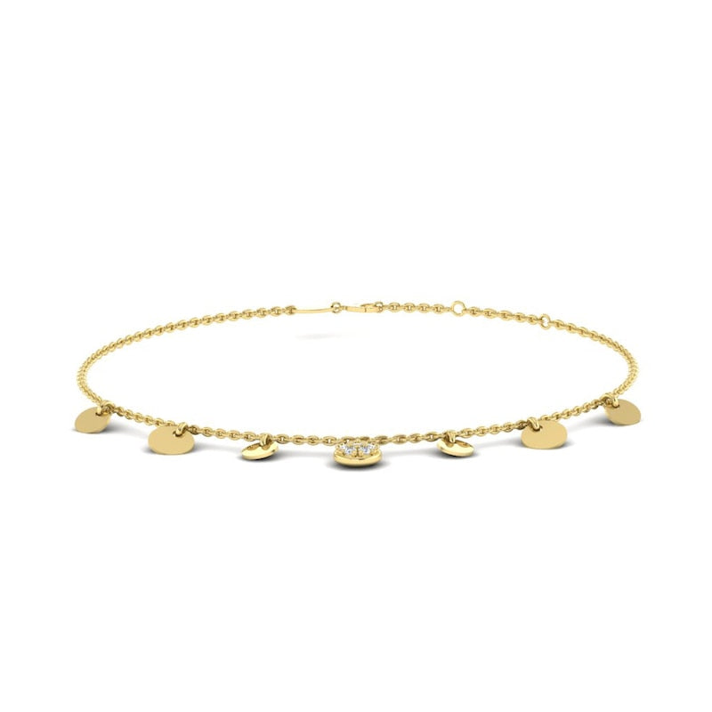 KLEORA AURORA Modern Electrum™ Diamond Disc Station Bracelet