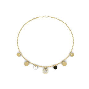 KLEORA AURORA Modern Electrum™ Diamond Disc Station Bracelet