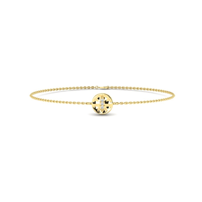 KLEORA IRIS Modern Electrum™ Diamond Cats Eye Circle Bracelet