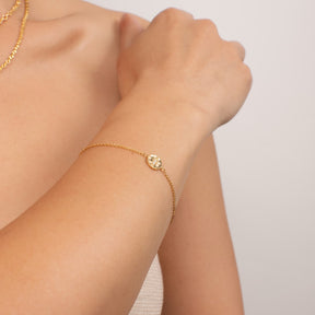 KLEORA IRIS Modern Electrum™ Diamond Cats Eye Circle Bracelet