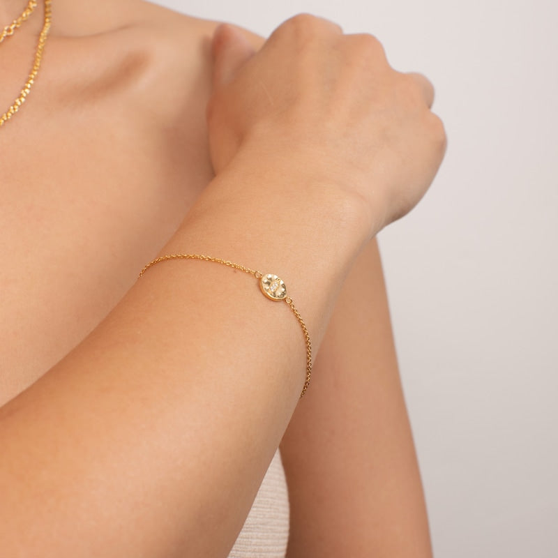 KLEORA IRIS Modern Electrum™ Diamond Cats Eye Circle Bracelet