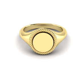 KLEORA CONTORTO Modern Electrum™ Rope & Polished Signet Ring