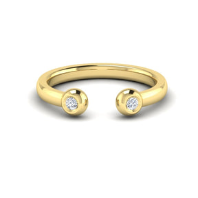 KLEORA AURORA Modern Electrum™ Diamond Open Ring