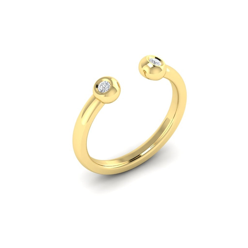 KLEORA AURORA Modern Electrum™ Diamond Open Ring