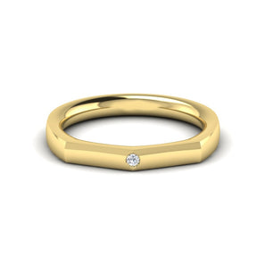 KLEORA PYRAMID Modern Electrum™ Facetted Single Stone Diamond Ring
