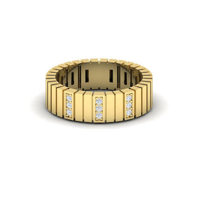 KLEORA LINEA Modern Electrum™ Diamond Wide Linear Ring
