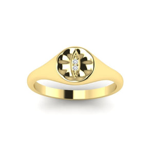 KLEORA IRIS Modern Electrum™ Diamond Cats Eye Ring