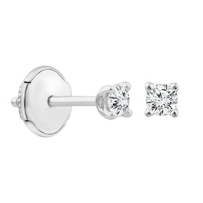 9ct White Gold 0.15ct Diamond Solitaire La Pousette Earrings