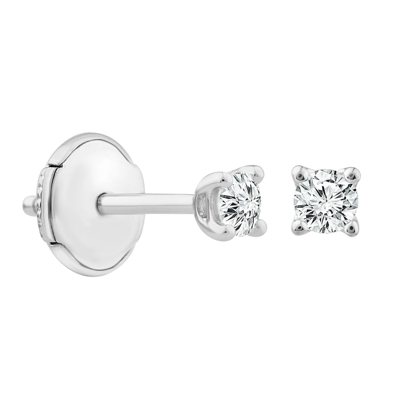 9ct White Gold 0.15ct Diamond Solitaire La Pousette Earrings