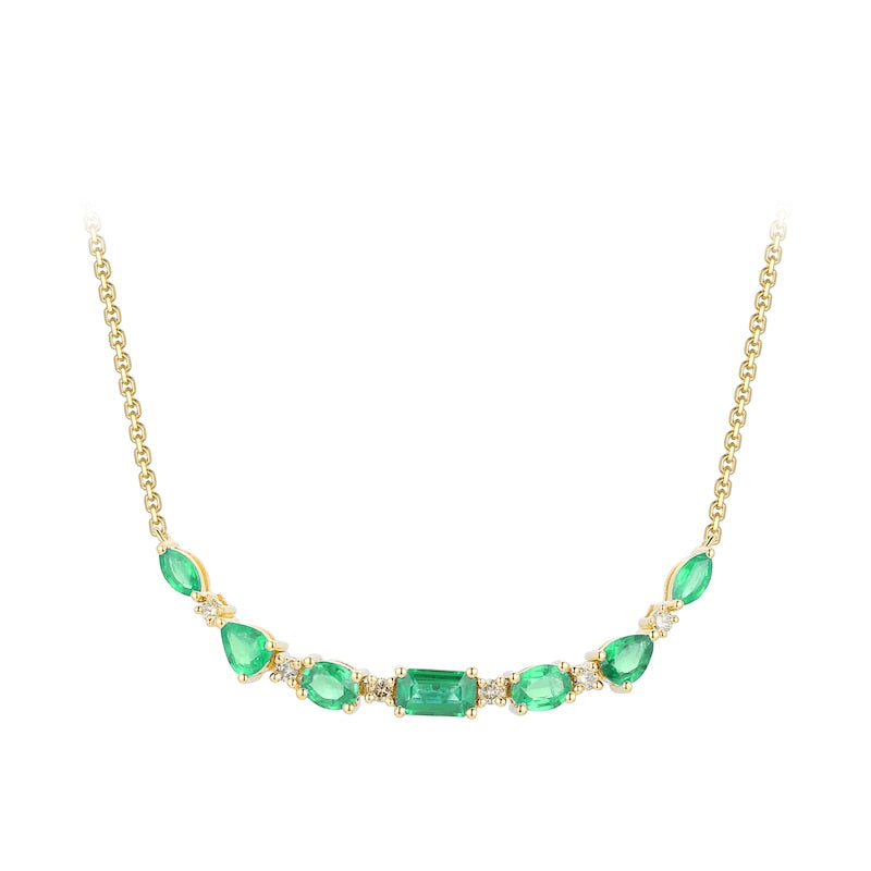 Le Vian 14ct Yellow Gold Costa Smeralda Emerald Diamond Necklace