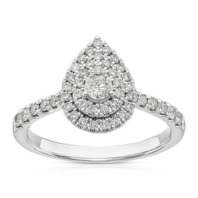 Engagement Ring Platinum Pear Shaped 0.50ct Diamond Ring
