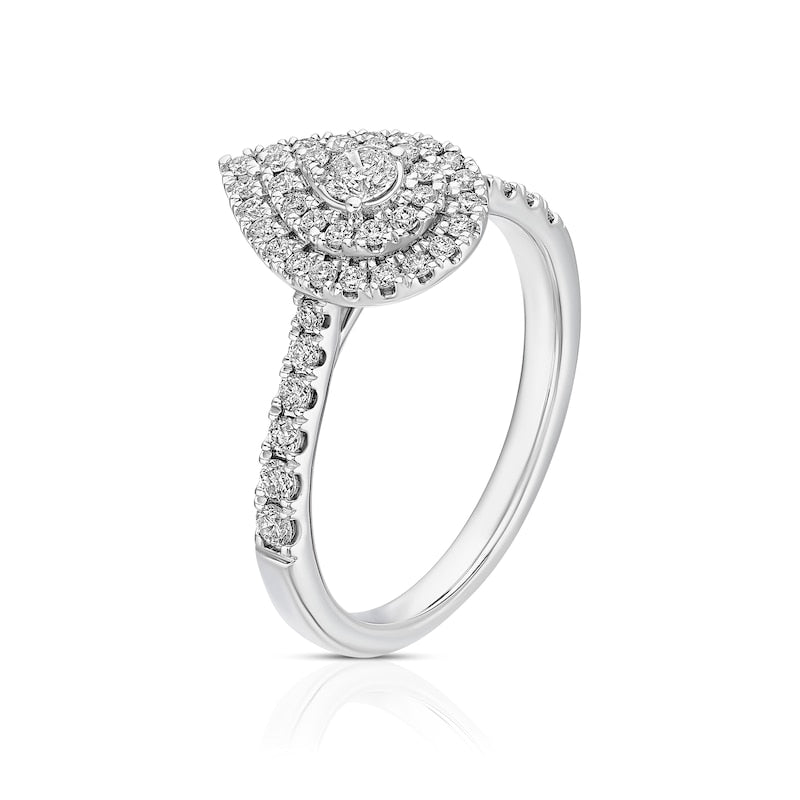 Engagement Ring Platinum Pear Shaped 0.50ct Diamond Ring