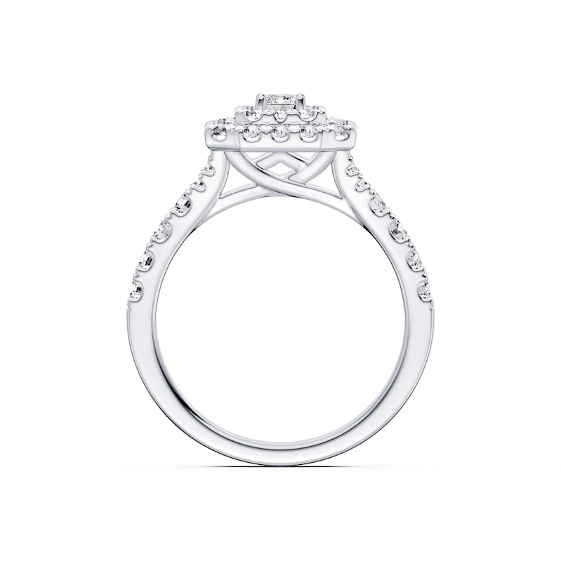 Engagement Ring Platinum Emerald Cut 1ct Diamond Ring