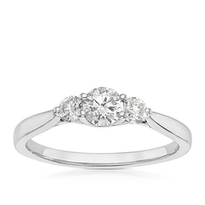 Engagement Ring Platinum Trilogy 0.50ct Diamond Ring