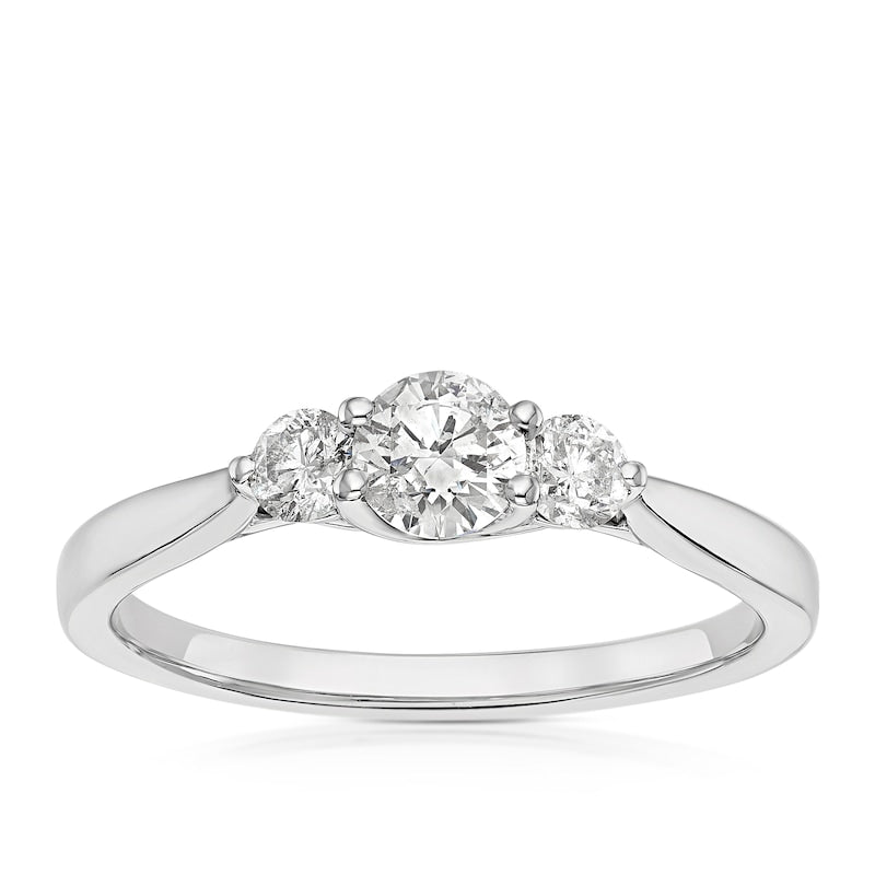 Engagement Ring Platinum Trilogy 0.50ct Diamond Ring