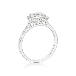 Engagement Ring Platinum Cushion Shaped Cluster 0.50ct Diamond Ring