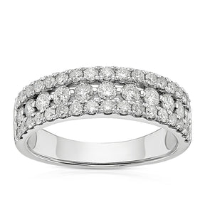 Platinum Round Three Row Eternity 1ct Diamond Ring