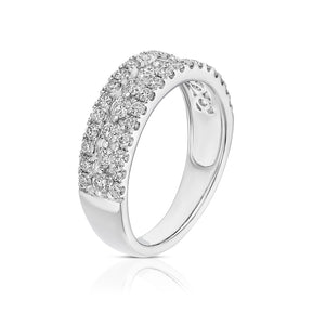 Platinum Round Three Row Eternity 1ct Diamond Ring