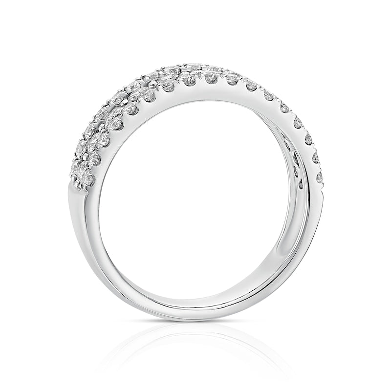 Platinum Round Three Row Eternity 1ct Diamond Ring