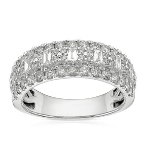 Platinum Three Row Eternity 1ct Diamond Ring
