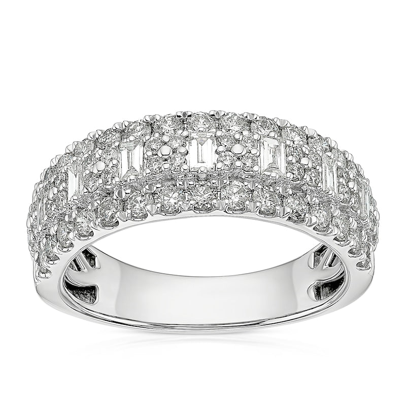 Platinum Three Row Eternity 1ct Diamond Ring