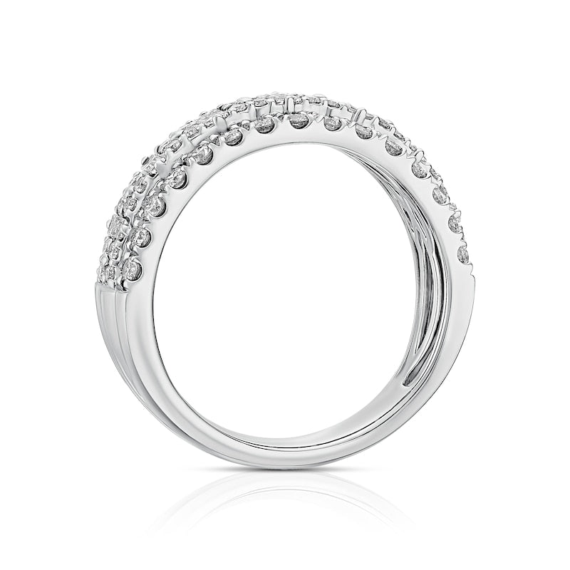 Platinum Three Row Eternity 1ct Diamond Ring