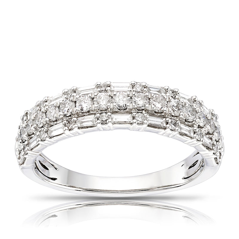 Platinum Three Row Eternity 0.70ct Diamond Ring