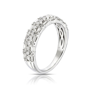 Platinum Three Row Eternity 0.70ct Diamond Ring