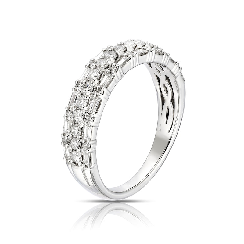 Platinum Three Row Eternity 0.70ct Diamond Ring