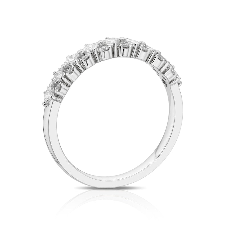 Platinum Princess & Round Eternity 0.50ct Diamond Ring