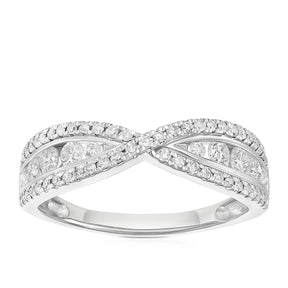 Engagement Ring Platinum Crossover 0.50ct Diamond Ring