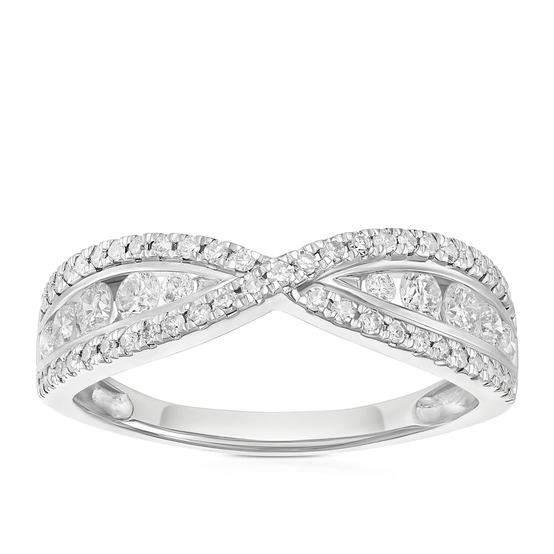 Engagement Ring Platinum Crossover 0.50ct Diamond Ring