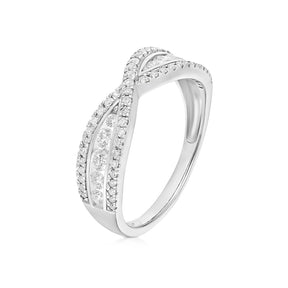 Engagement Ring Platinum Crossover 0.50ct Diamond Ring